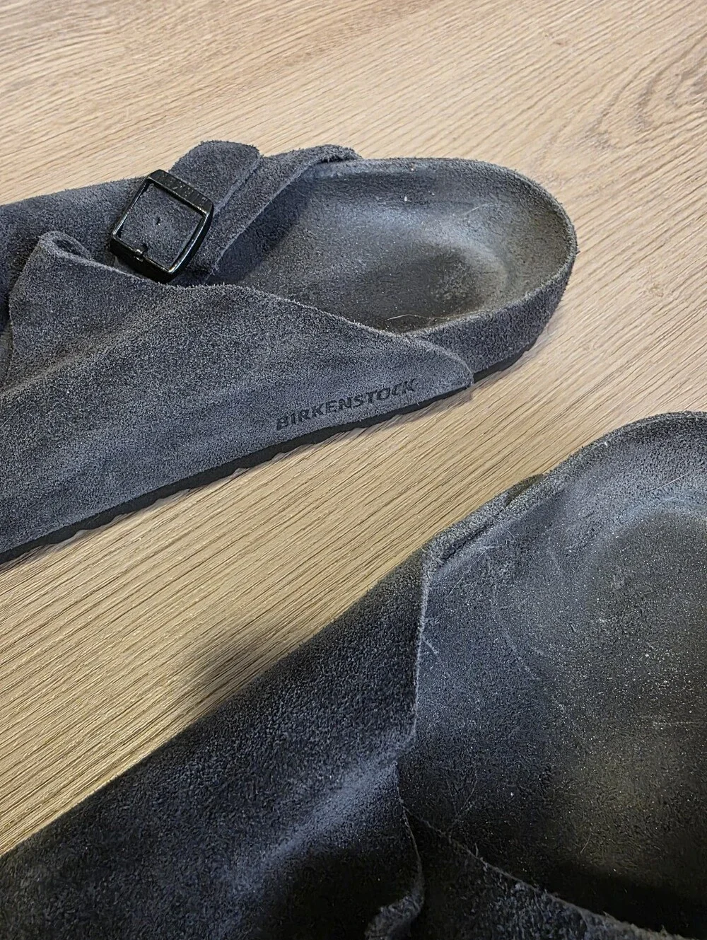 Birkenstock | Zurich Suede Leather Charcoal Double Strap Sandals Size EU 40